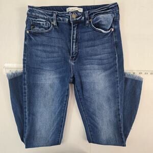 KanCan™ High Rise Dark‎ Ripped Hem Skinny Jean blue size 28 denim womens 6191